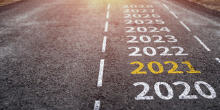 2021年新年跨年马路展板背景